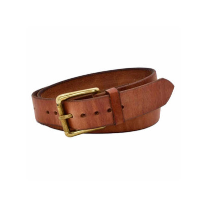 Men's Brown Classic Natural Leather Belt-Men Leather Belts-Premium Leather Store