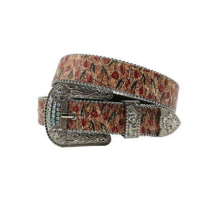 Wide Buckle Design Strap Vintage Rhinestone Belt