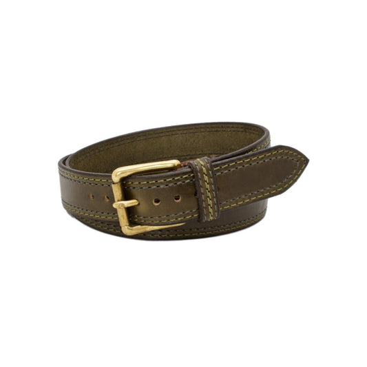 Men's Green Cedar Lane Leather Belt-Men Leather Belts-Premium Leather Store
