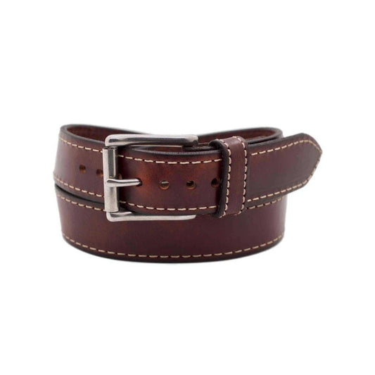 Men's Brown Tribeca Leather Belt-Men Leather Belts-Premium Leather Store