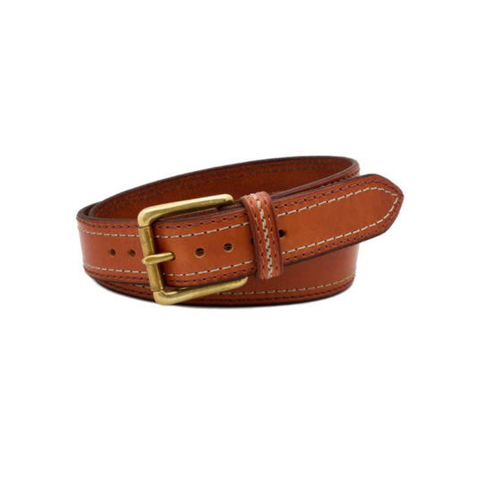 Men's Brown Belmont Leather Belt-Men Leather Belts-Premium Leather Store