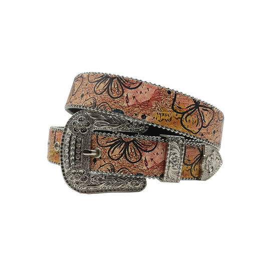 Wide Buckle Sparkle Strap With Silver Studdent Rhinestone Belt