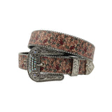 Wide Buckle Flower Diamond Rhinestone Belt