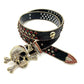 Skull Buckle With Black Strap With Red & Crystal Studded Rhinestone Belt