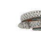 Silver Studs and Vintage Western Flair With Radiant White Rhinestone Belt