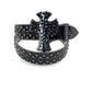 Cross Buckle Black Strap WIth Black Crystal Studded Rhinestone Belt