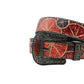 Wide Buckle Design Strap With Black Studded Rhinestone Belt