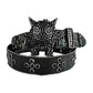 Monster Buckle Black Strap Crystal Studded Rhinestone Belt