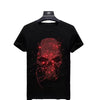 Hot Drill Skull Printed Rhinestone Shirt
