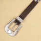 Women's PU Leather Bohemian Belt with Metal Fittings, Spot Drill, Cross Chain & Buckle