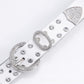 Round Buckle Decor Strap With Multi Studded Rhinestone Belt