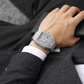 Luxury Iced-Out Square Quartz Watch Unisex