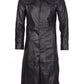 Black Attitude Full Length Leather Trench Coat