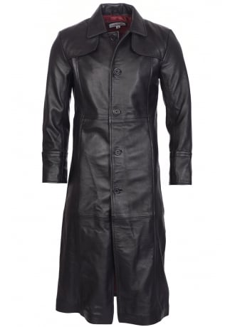 Black Attitude Full Length Leather Trench Coat