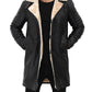 Men's Beige and Black Shearling Leather Coat