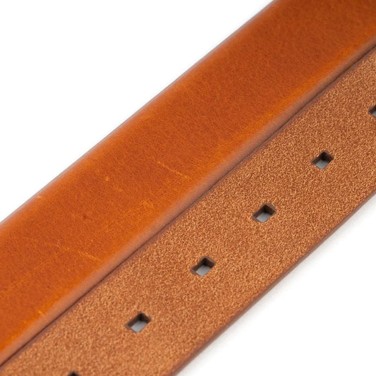 Brown And Gold Belt Brass Buckle Cognac Leather High Quality Genuine Leather