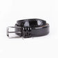 Black Mens Belt For Suit Patent Leather With Silver Buckle Genuine Leather Dress Belt 35 Mm